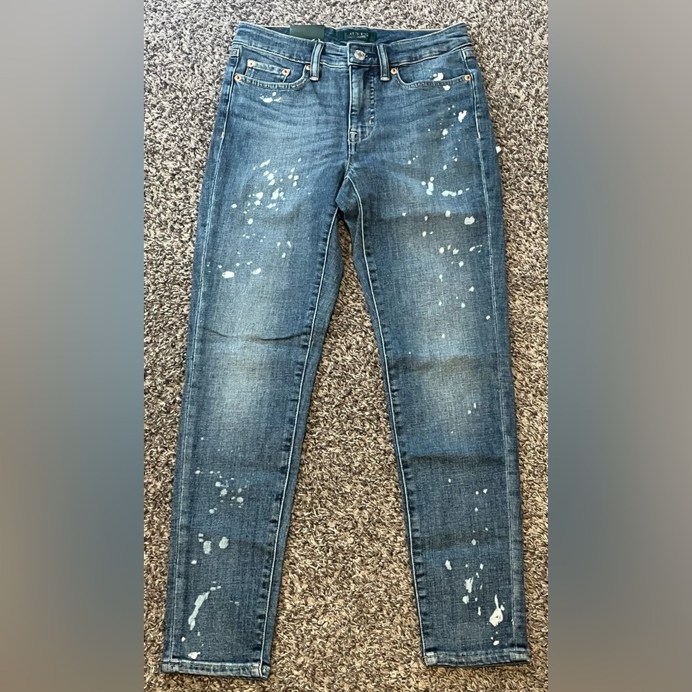 Ralph Lauren Women’s Premier Skinny Ankle Paint-Splatter Jeans size 2 NWT